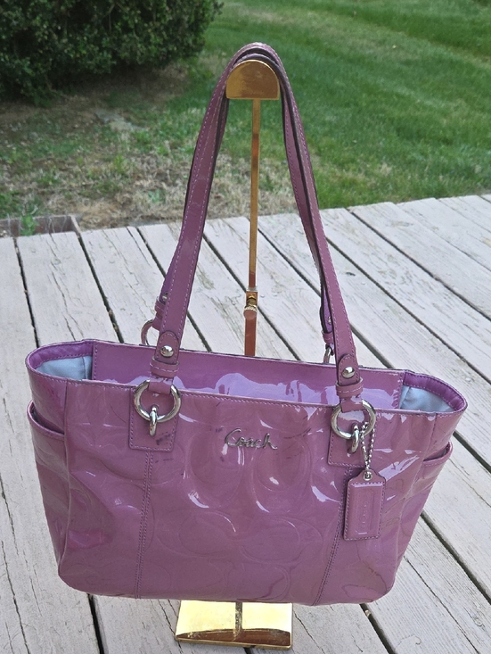 Coach Handbags - Coach F17728 Dusty Rose Patent Leather Rehab Tote Bag 2011 $300 Retail GUC